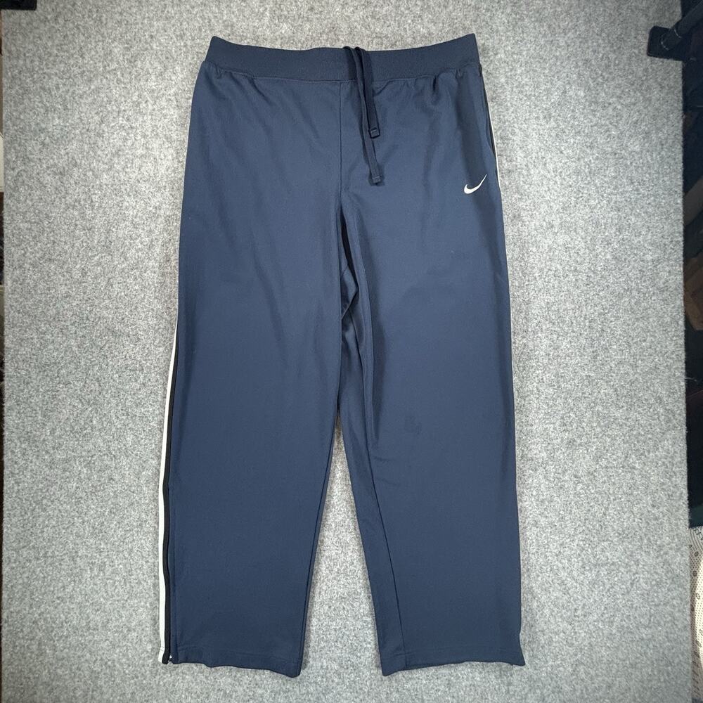 Vintage Nike Sweatpants Sz. Large Navy Blue Stripe Ankle Zip Grey Tag